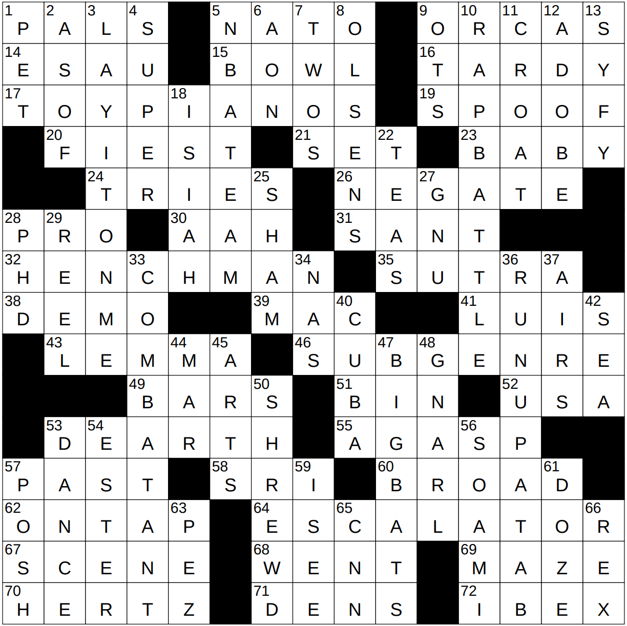whale group crossword clue