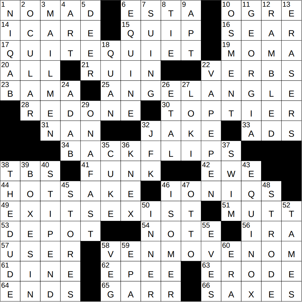 0204 25 NY Times Crossword 4 Feb 25 Tuesday NYXCrossword