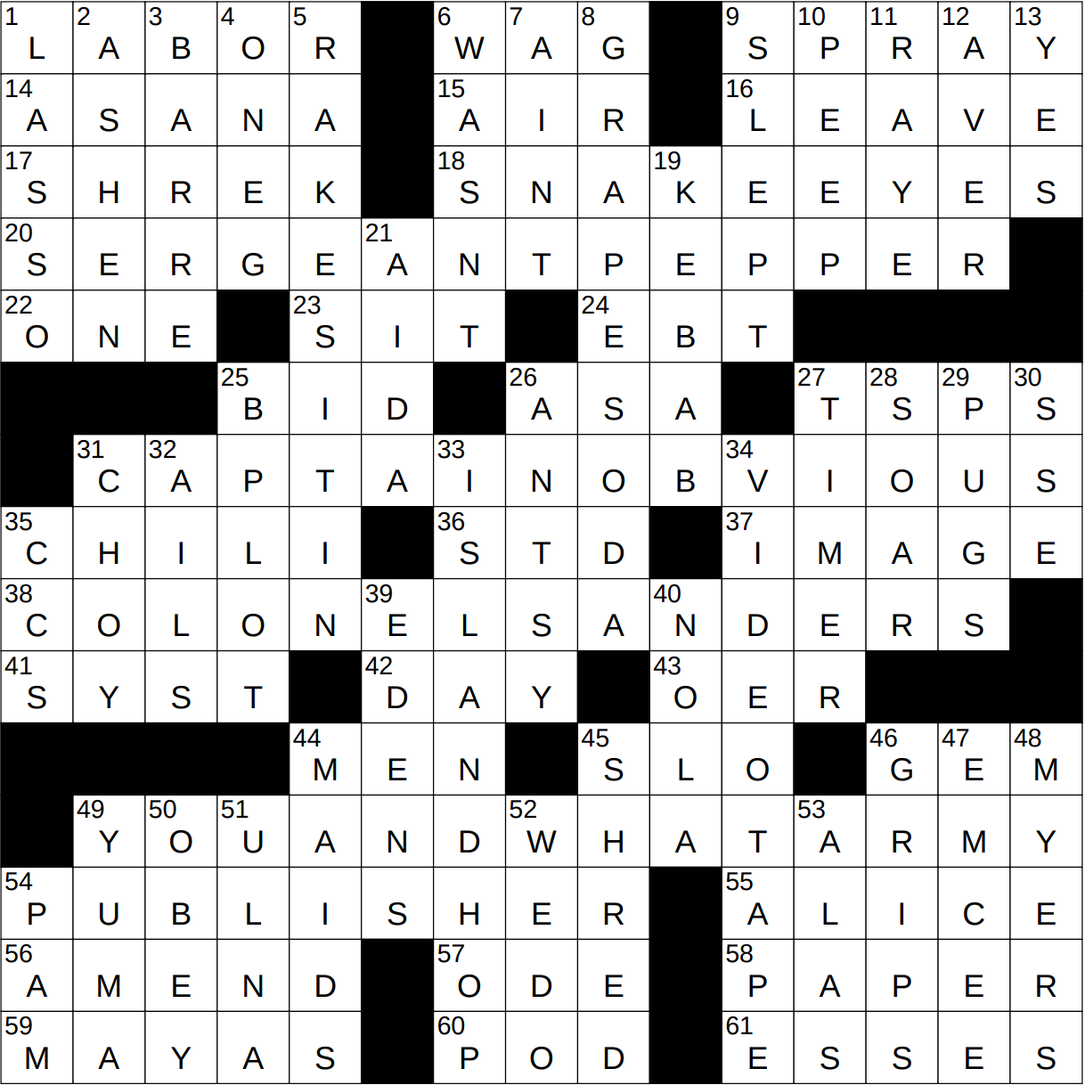 0520 24 NY Times Crossword 20 May 24 Monday NYXCrossword