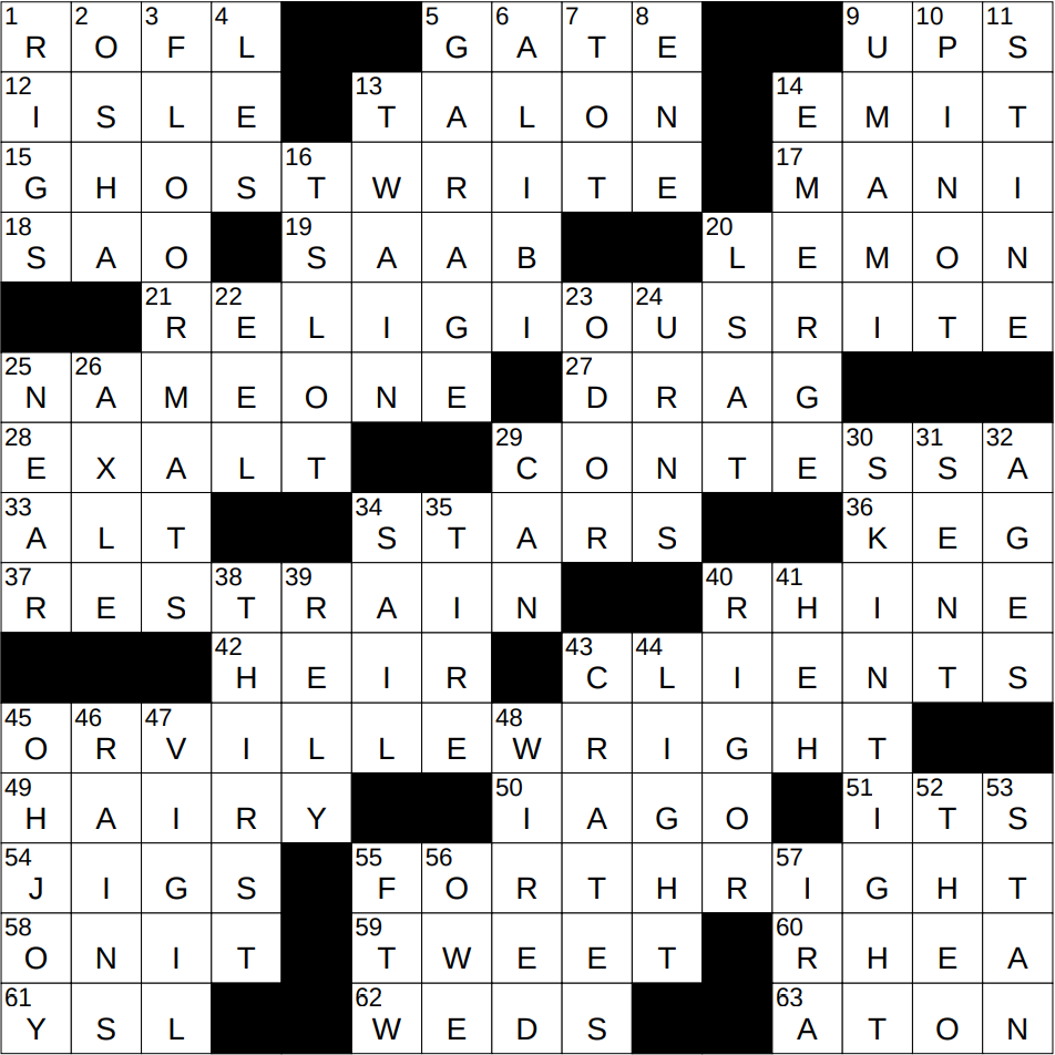 0701 24 NY Times Crossword 1 Jul 24 Monday NYXCrossword