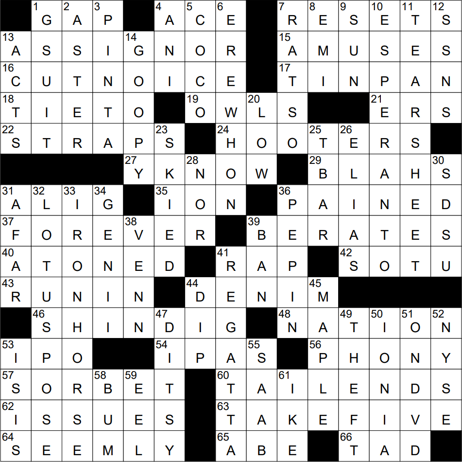 0803 23 NY Times Crossword 3 Aug 23 Thursday NYXCrossword