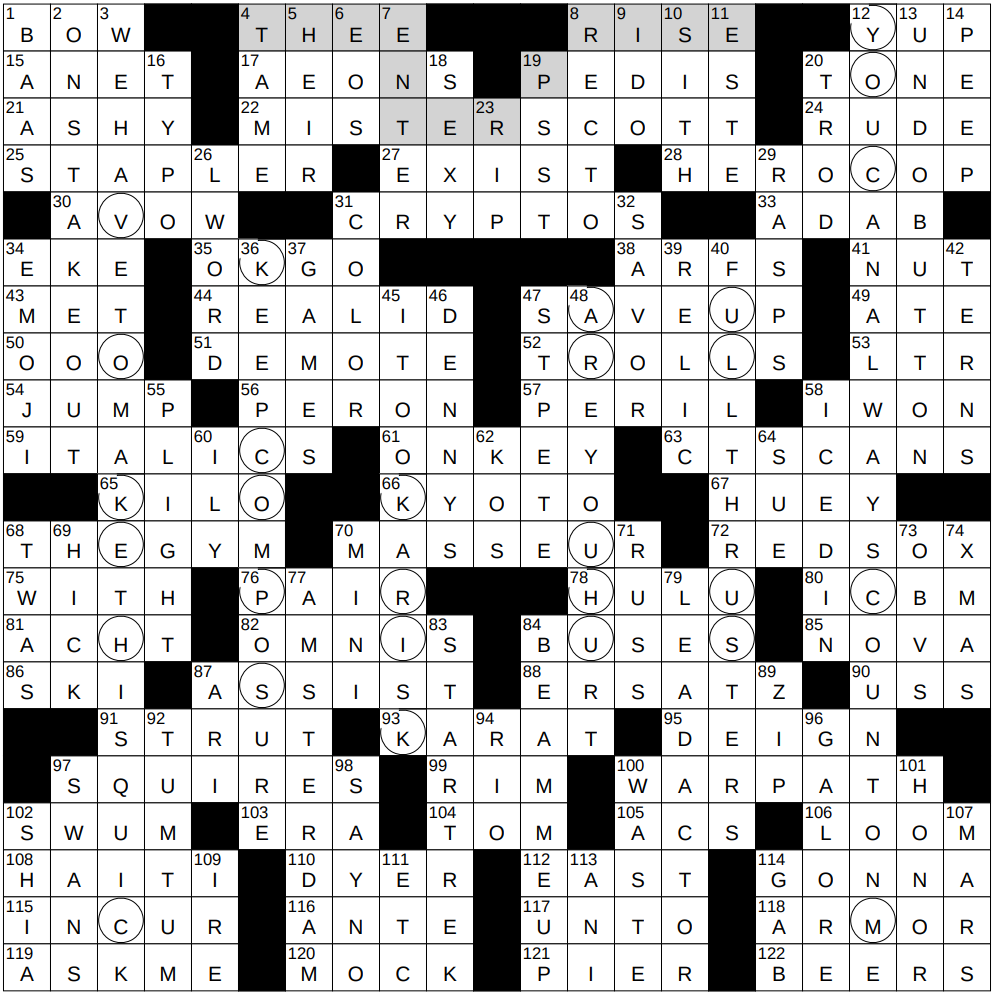 gaping hole nyt crossword
