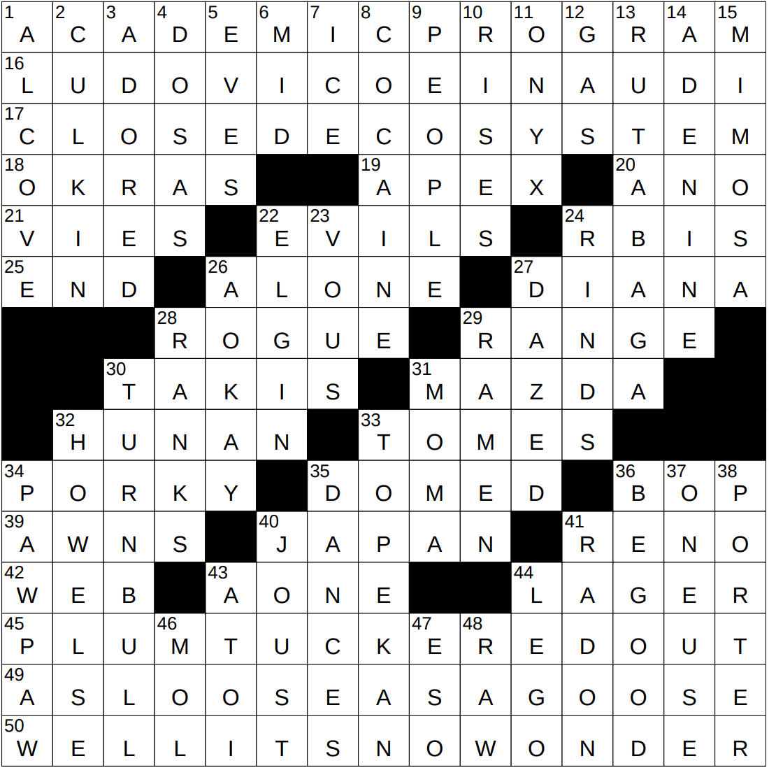 0913 25 NY Times Crossword 13 Sep 25 Saturday NYXCrossword