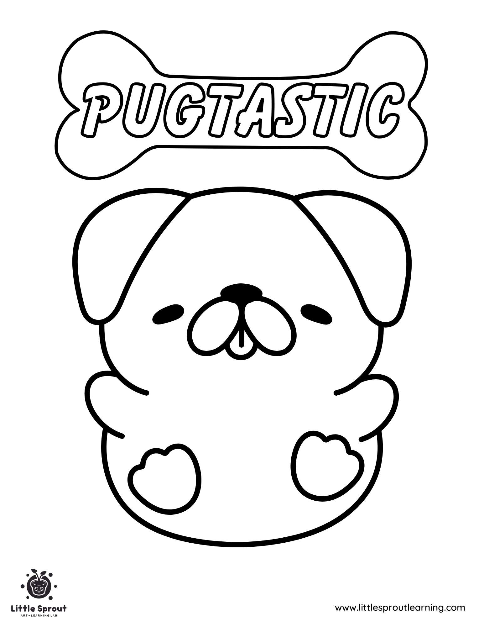 10 Absolutely Adorable Pug Coloring Pages Little Sprout Art Learning Lab