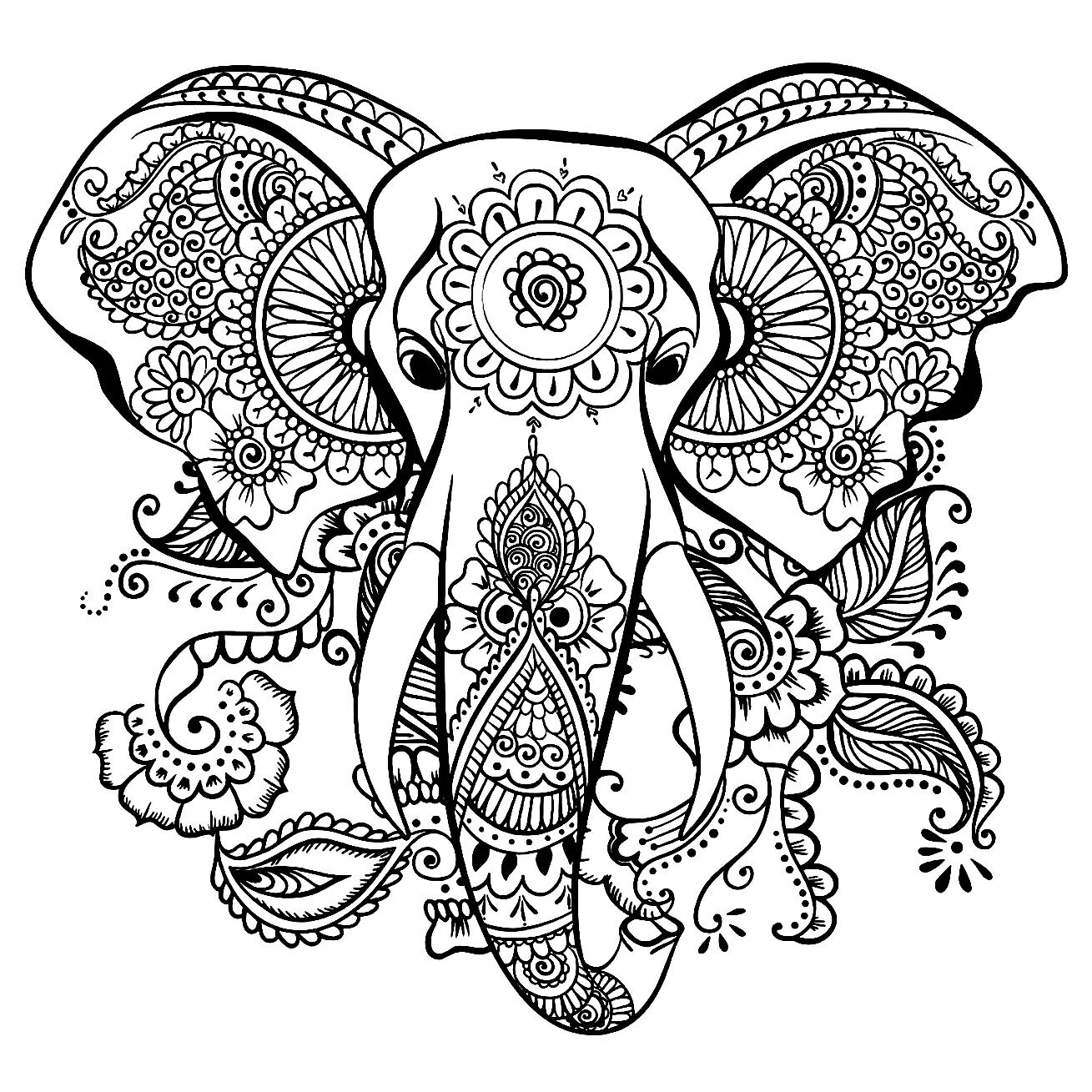 10 Adult themed Elephant Coloring Pages Etsy