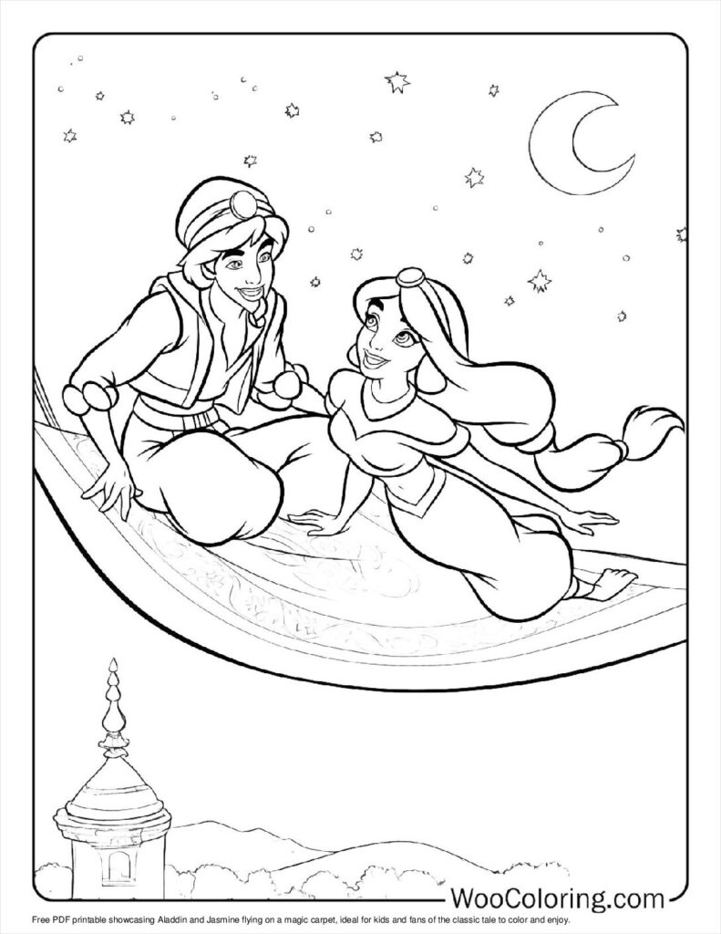 100 Aladdin Jasmine Coloring Pages Free PDF To Print Woo Coloring