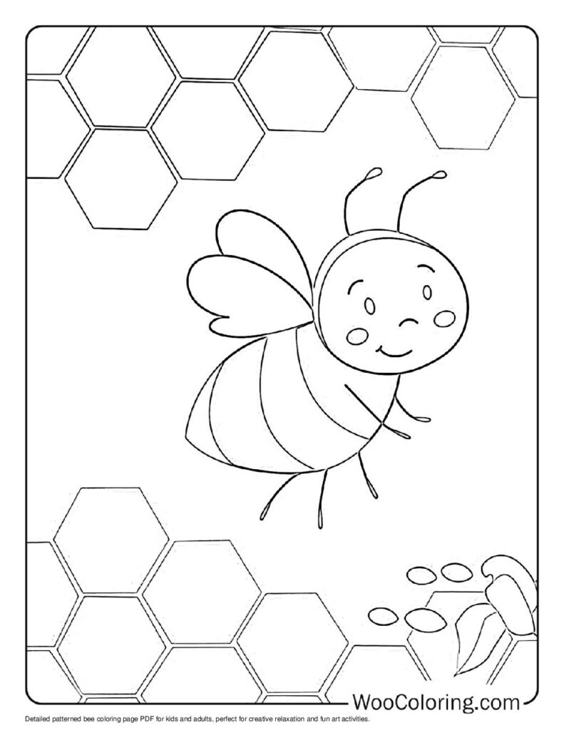 bee coloring page pdf