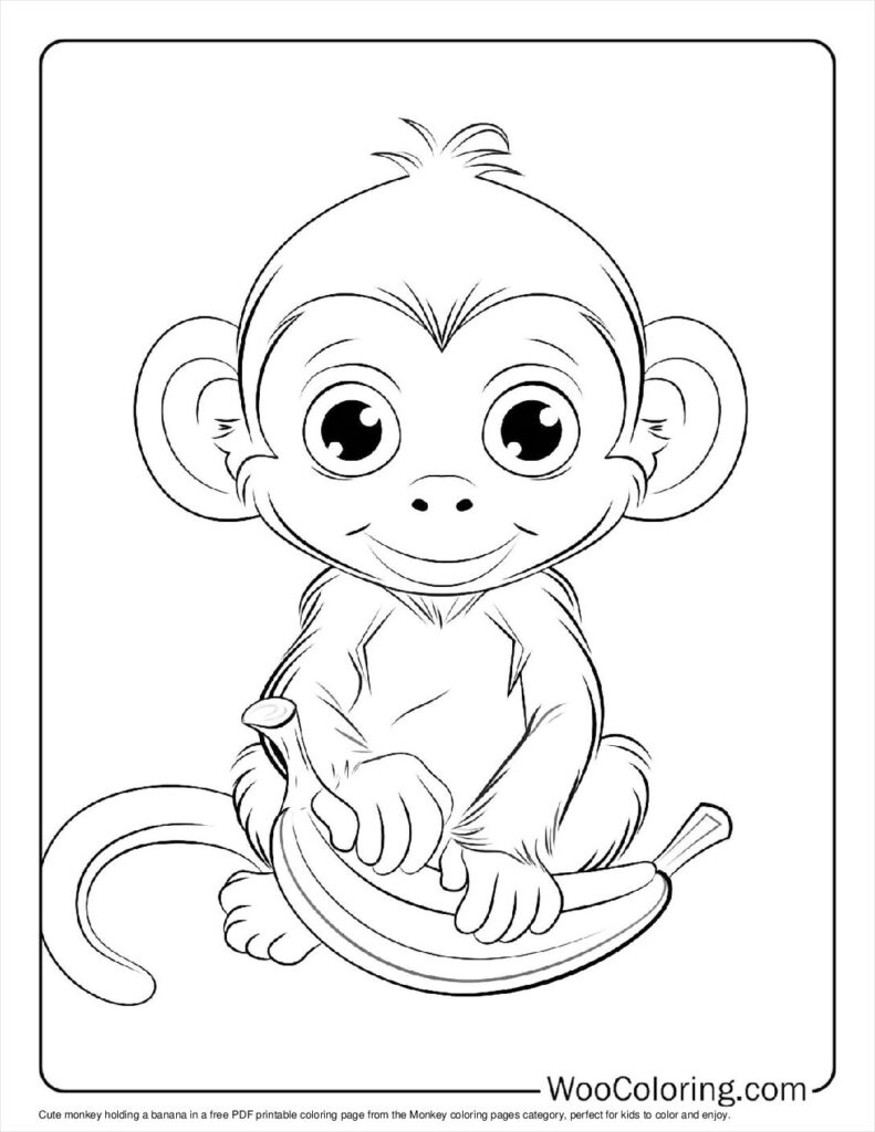 100 Monkey Coloring Pages Free PDF To Print Woo Coloring