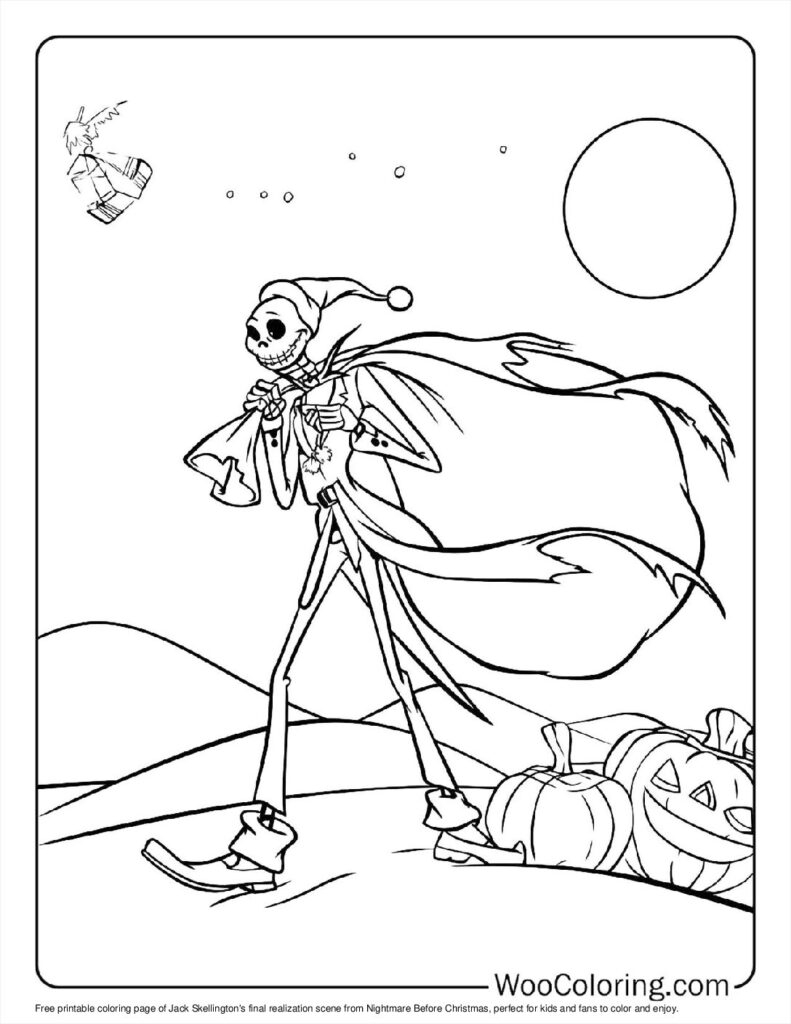 jack the skeleton coloring pages