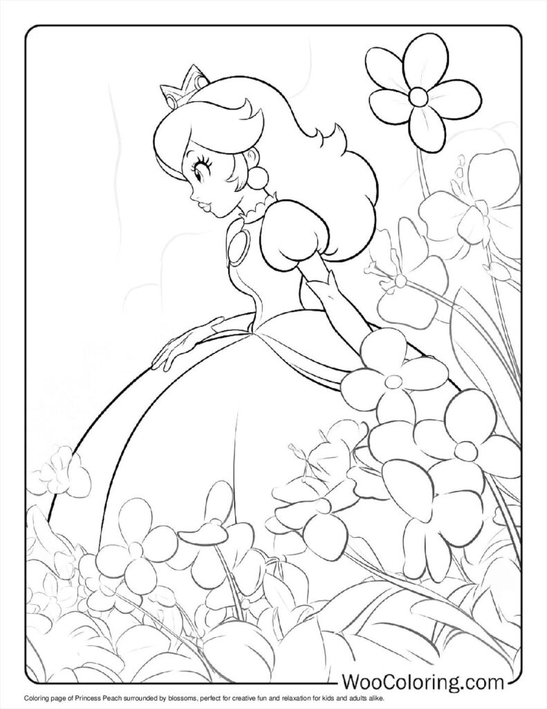 100 Princess Peach Coloring Pages Free PDF To Print Woo Coloring