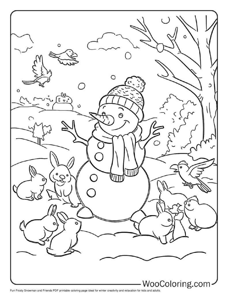 100 Snowman Coloring Pages Free PDF To Print Woo Coloring