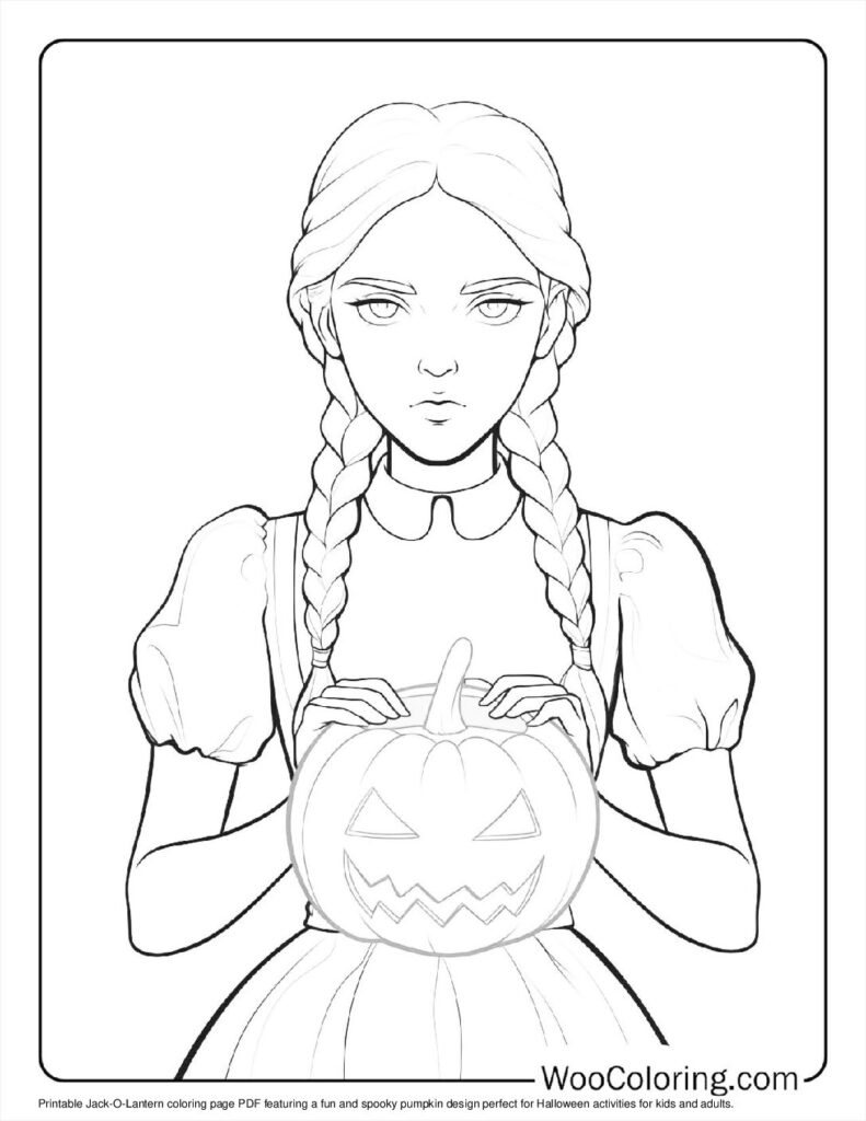 100 Wednesday Coloring Pages Free PDF To Print Woo Coloring