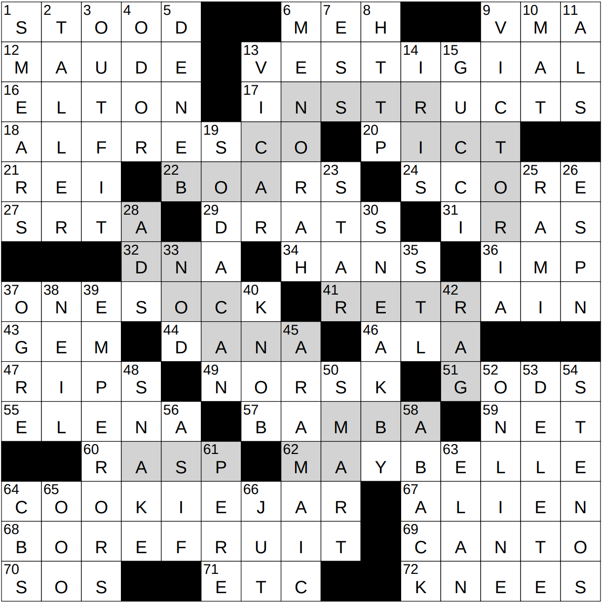 1003 23 NY Times Crossword 3 Oct 23 Tuesday NYXCrossword
