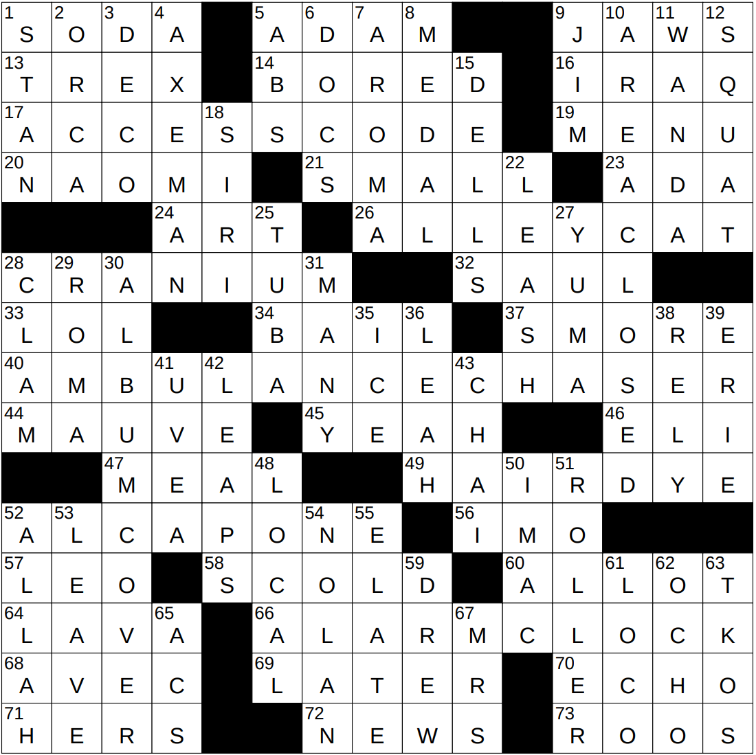 1103 25 NY Times Crossword 3 Nov 25 Monday NYXCrossword