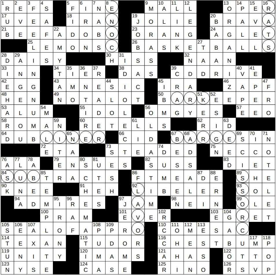 1124 24 NY Times Crossword 24 Nov 24 Sunday NYXCrossword