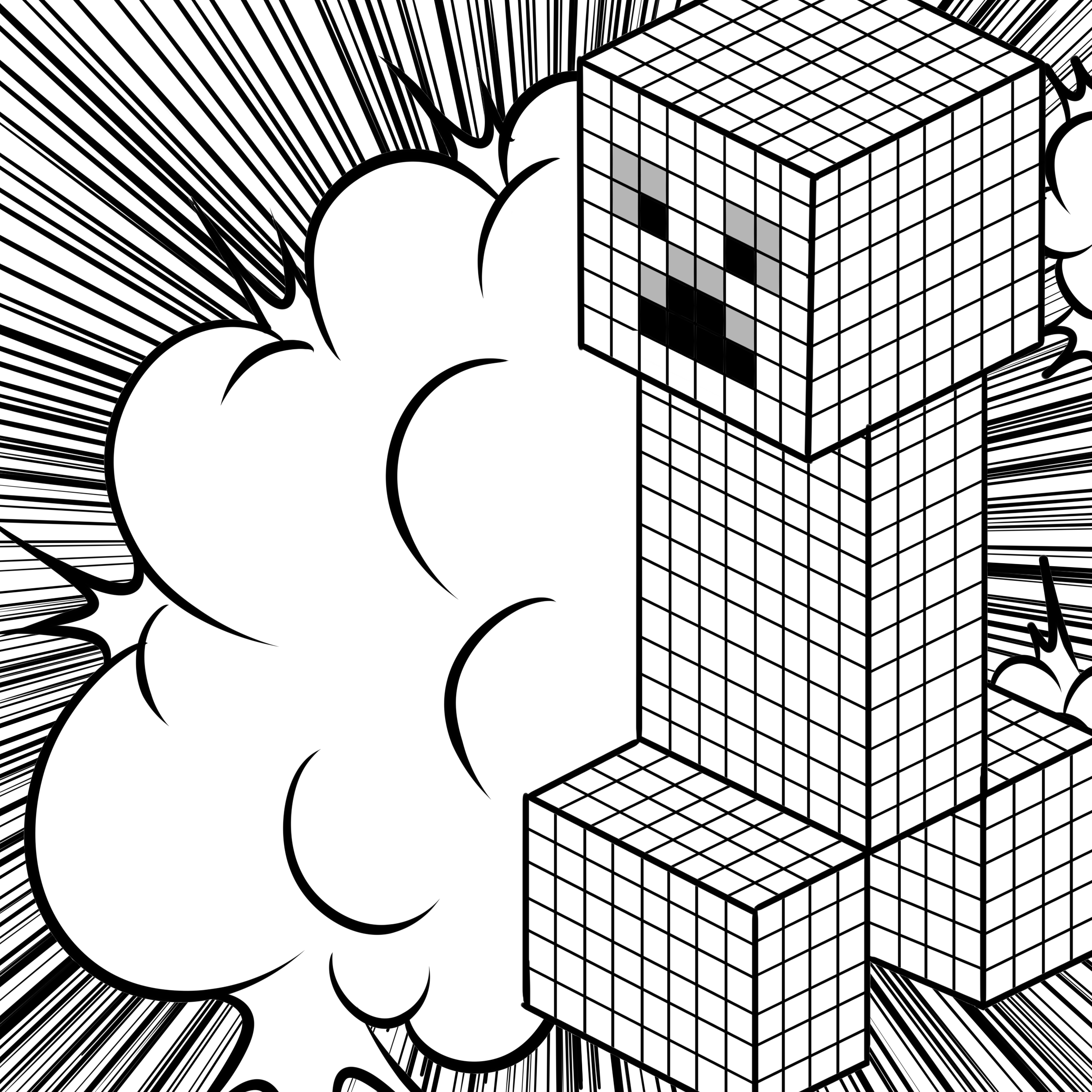 creeper minecraft coloring page