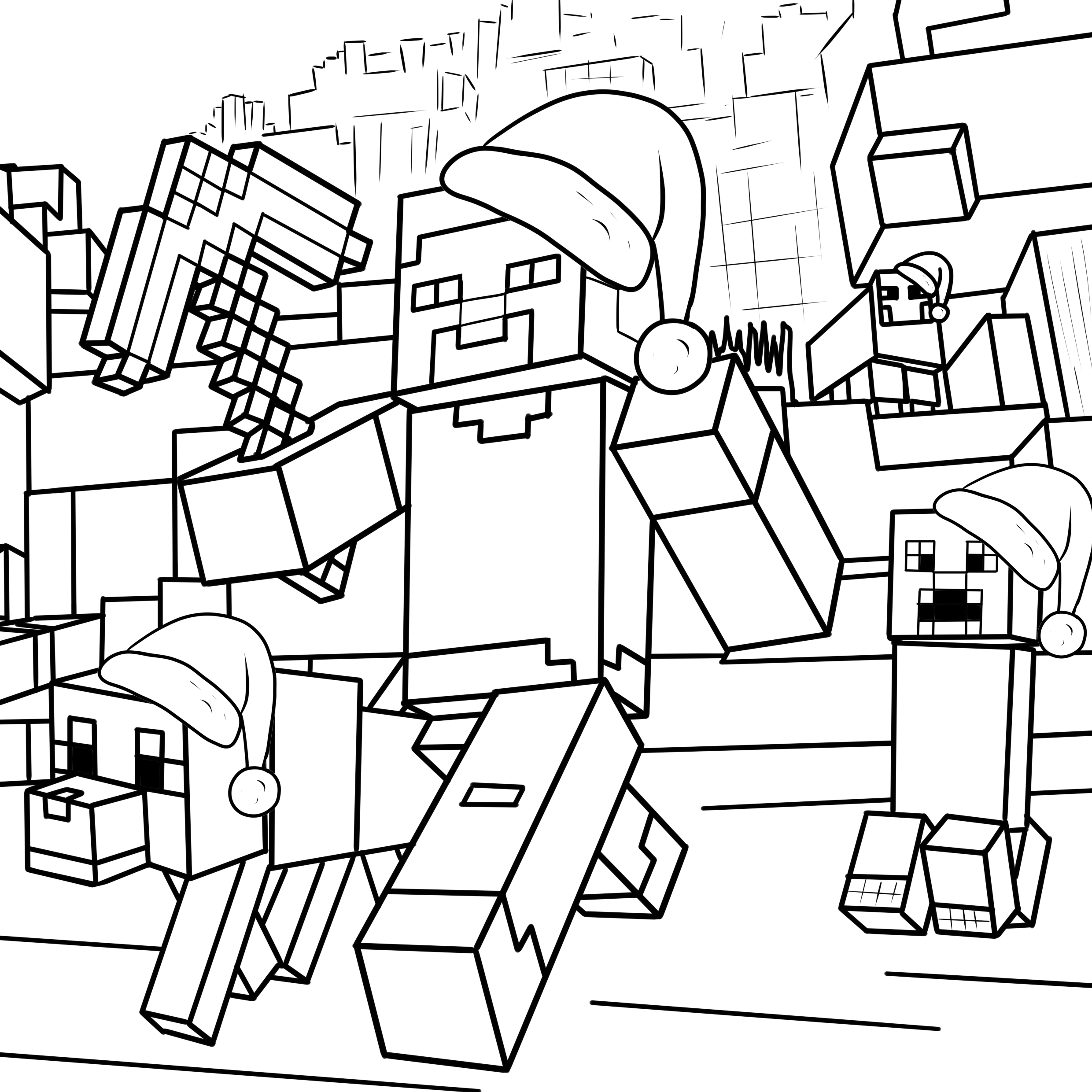 minecraft coloring sheets to print