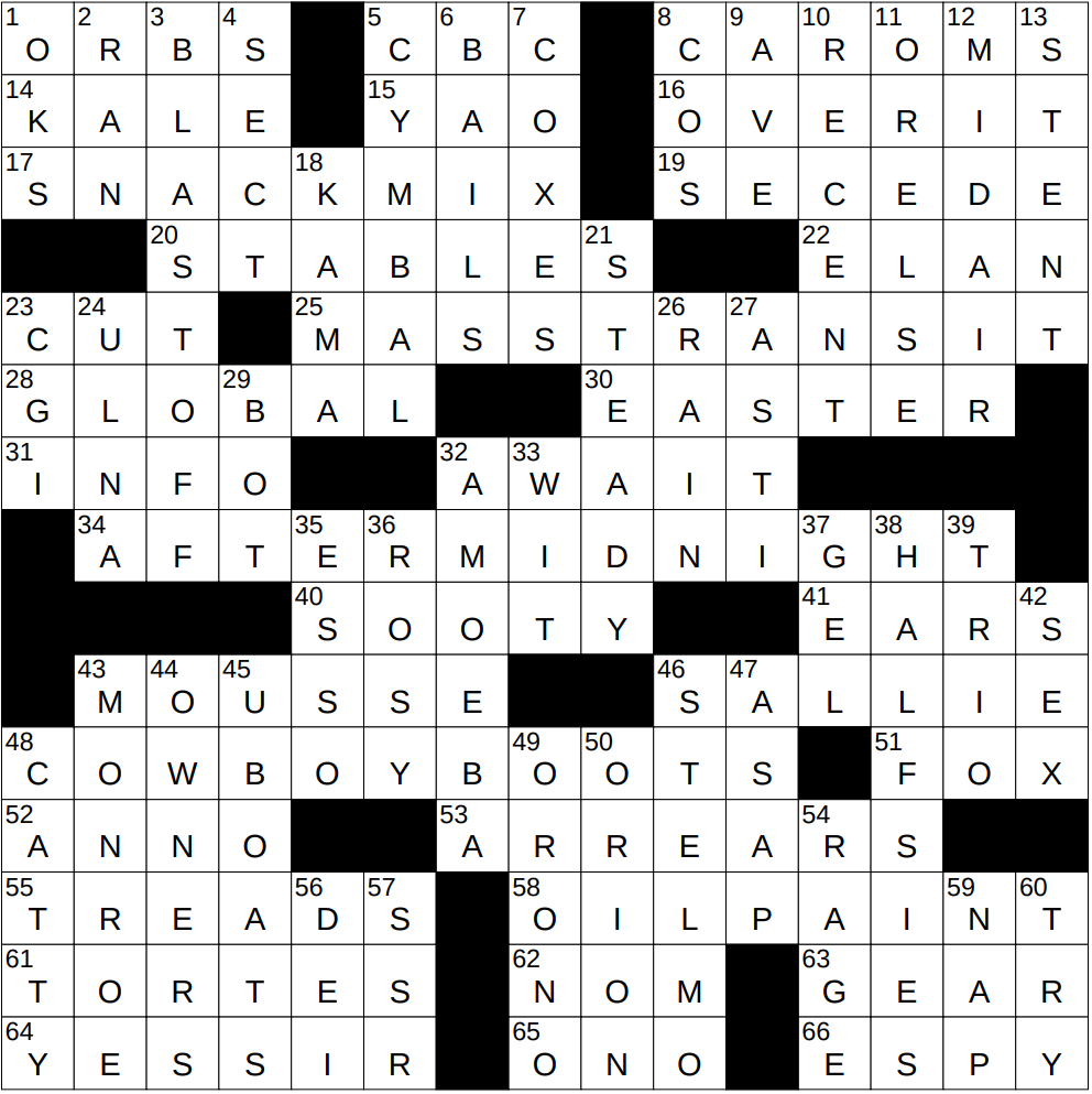 1223 24 NY Times Crossword 23 Dec 24 Monday NYXCrossword