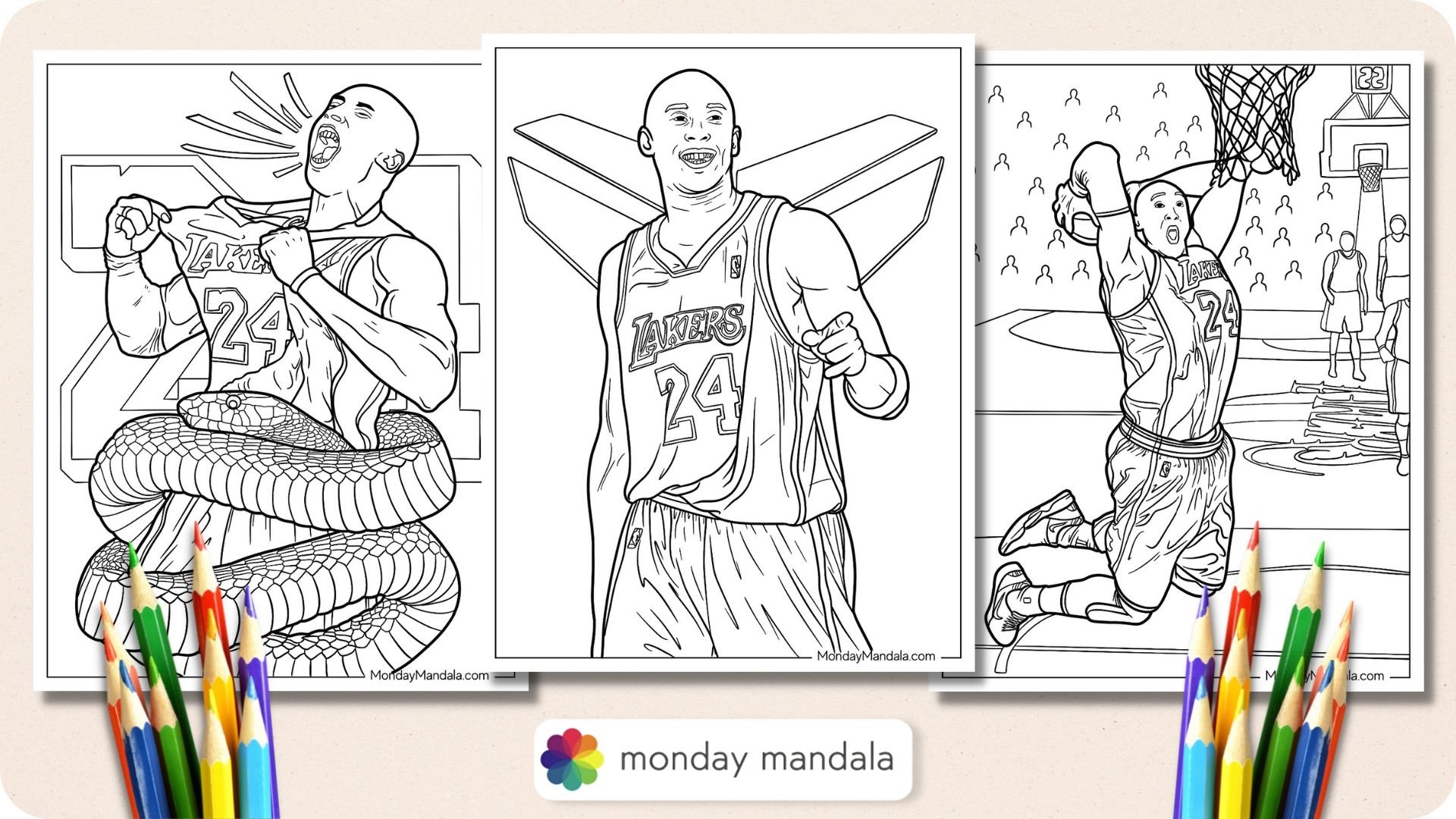 kobe bryant coloring pages
