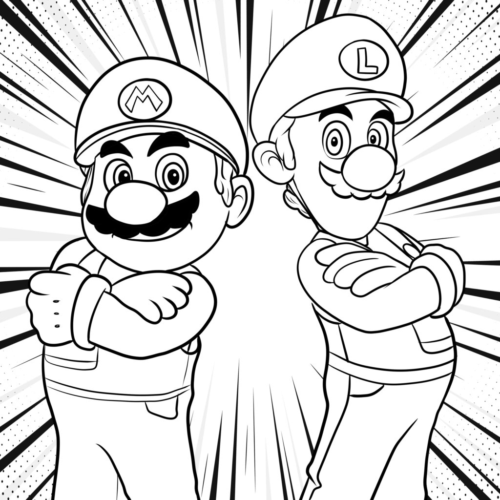 printable super mario coloring pages