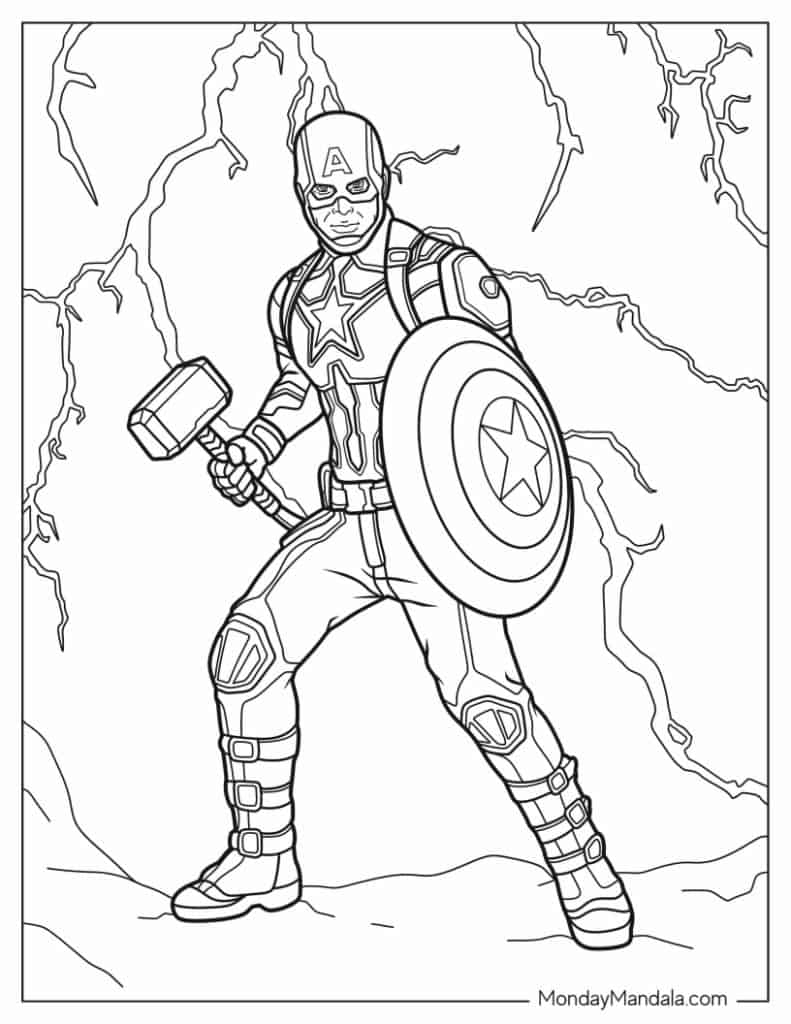 20 Captain America Coloring Pages Free PDF Printables