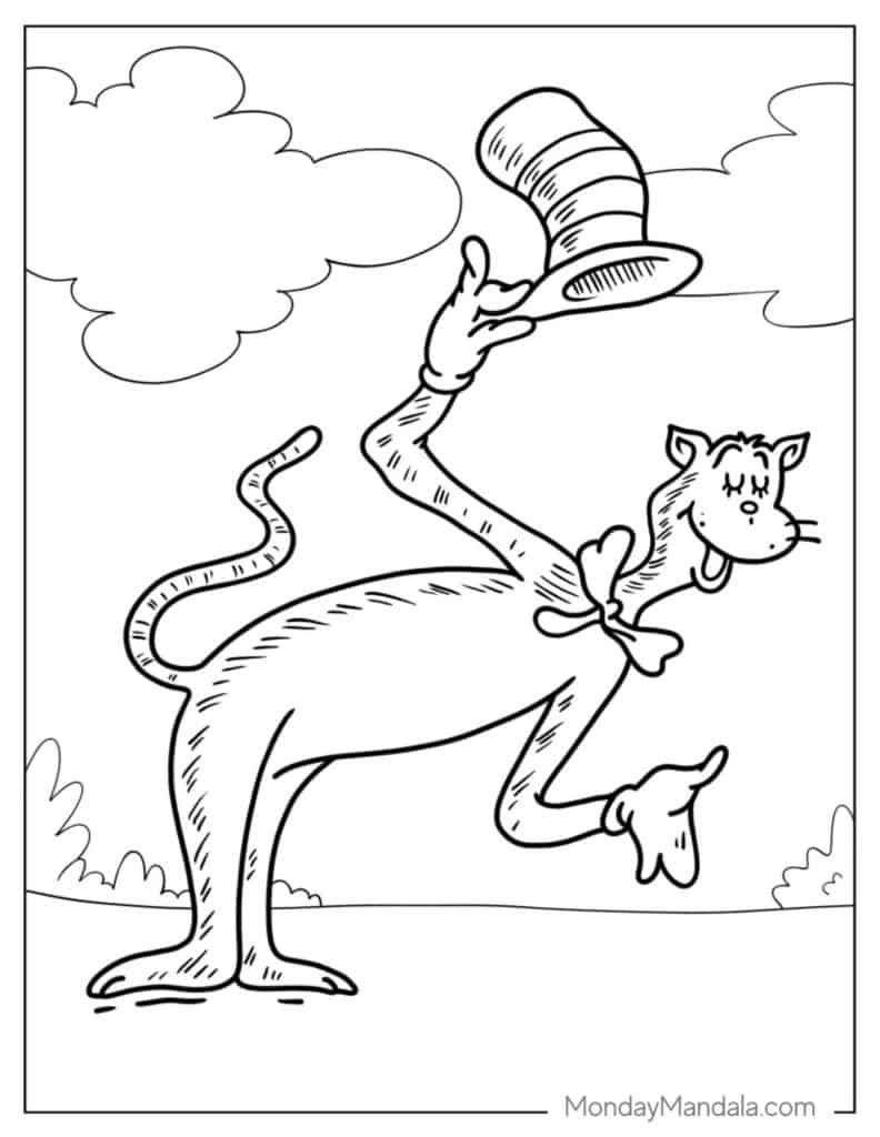 cat in hat coloring pages