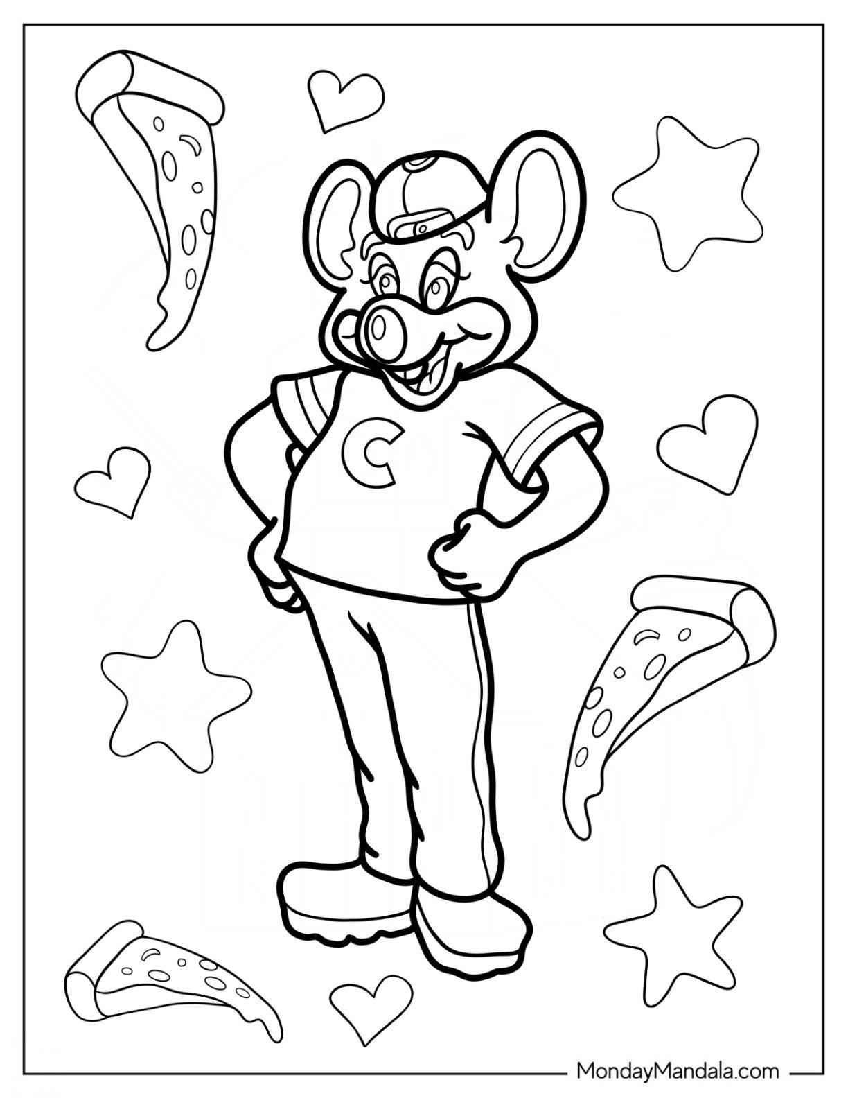 chuck e cheese coloring page