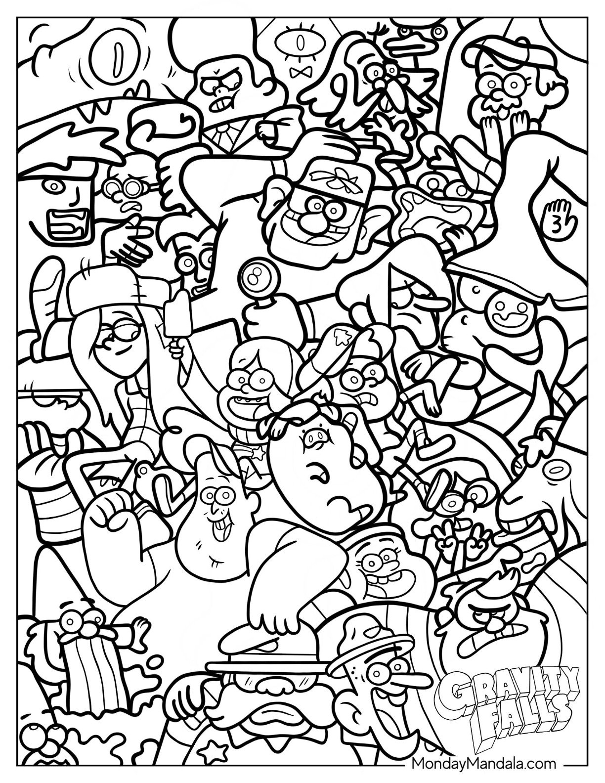 20 Gravity Falls Coloring Pages Free PDF Printables 