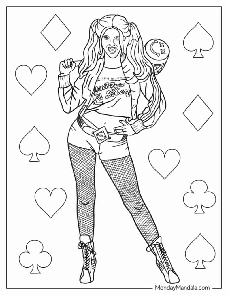 harley quinn coloring pages
