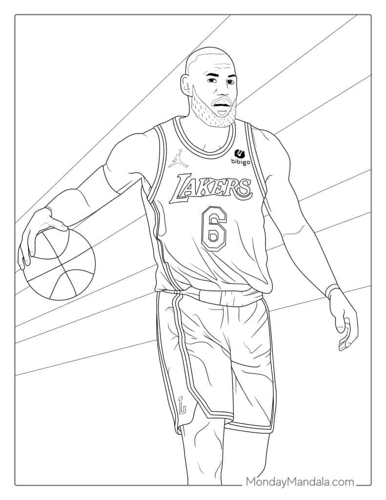 20 LeBron James Coloring Pages Free PDF Printables 