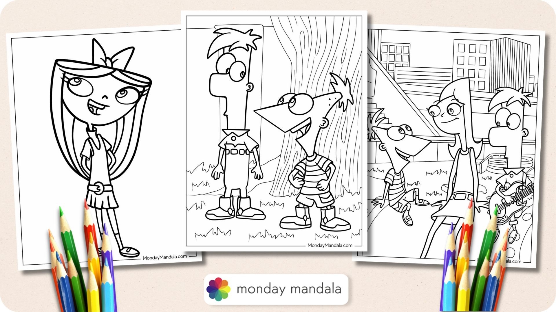 phineas and ferb coloring pages