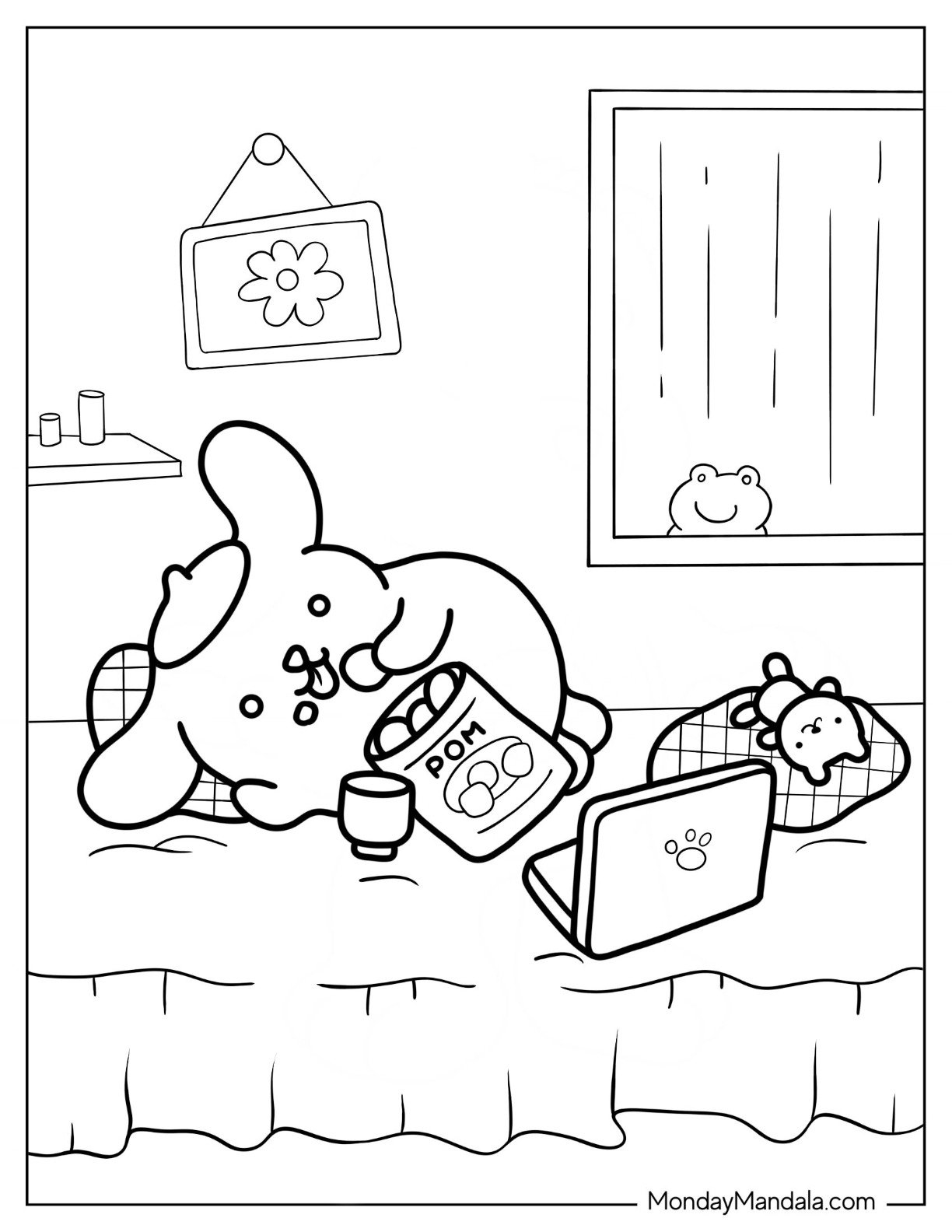 pom pom purin coloring pages