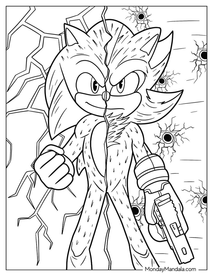 sonic the hedgehog coloring page