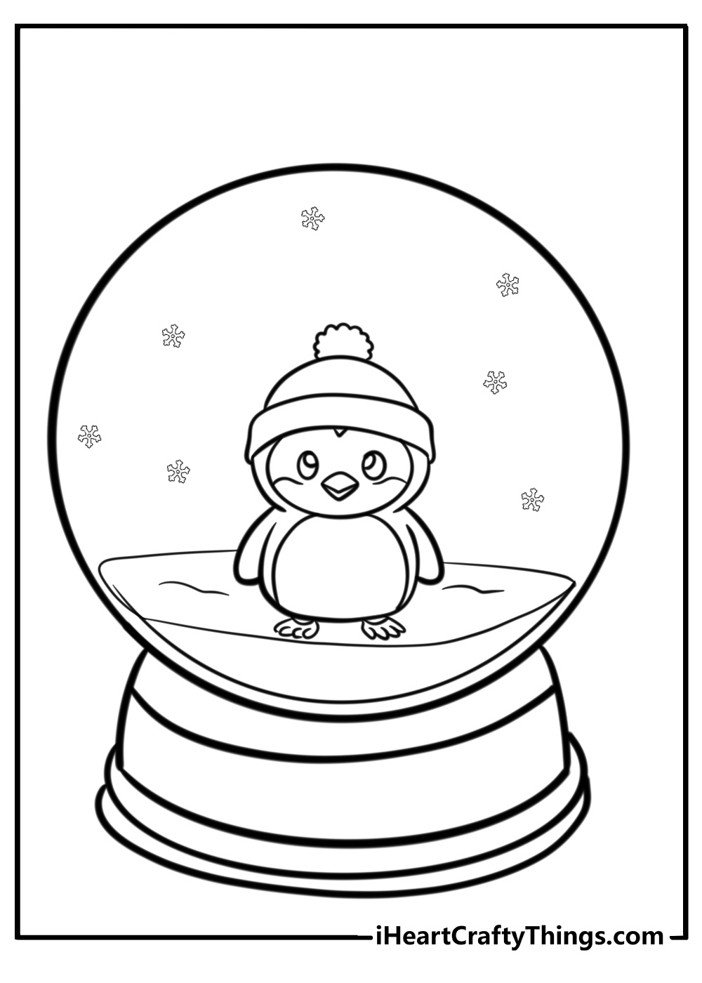 snow globe coloring page
