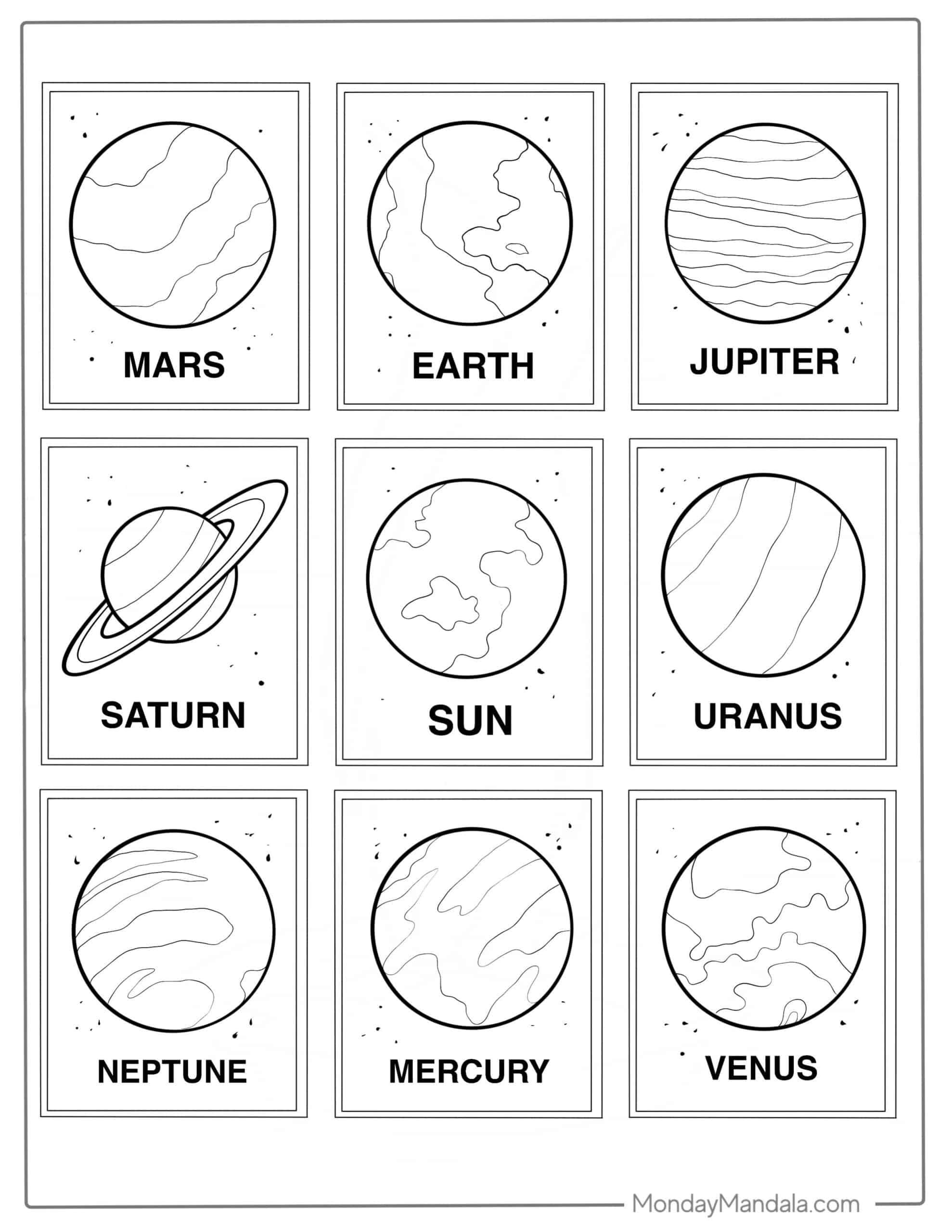 coloring pages for solar system