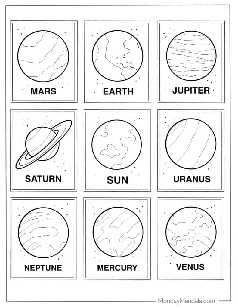 solar system coloring sheets