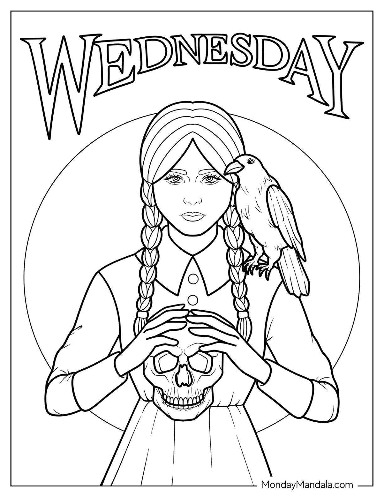 wednesday addams coloring page