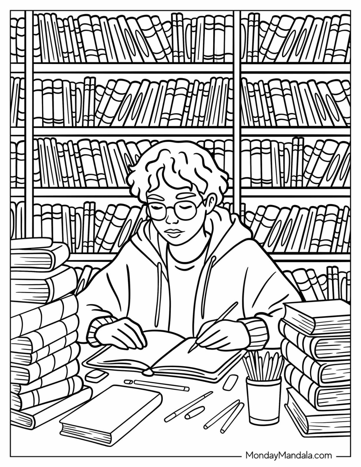 22 Library Coloring Pages Free PDF Printables 