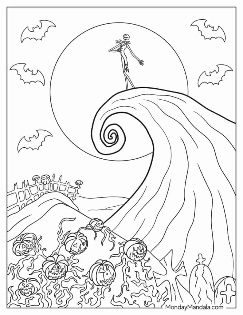 22 Nightmare Before Christmas Coloring Pages Free PDFs 