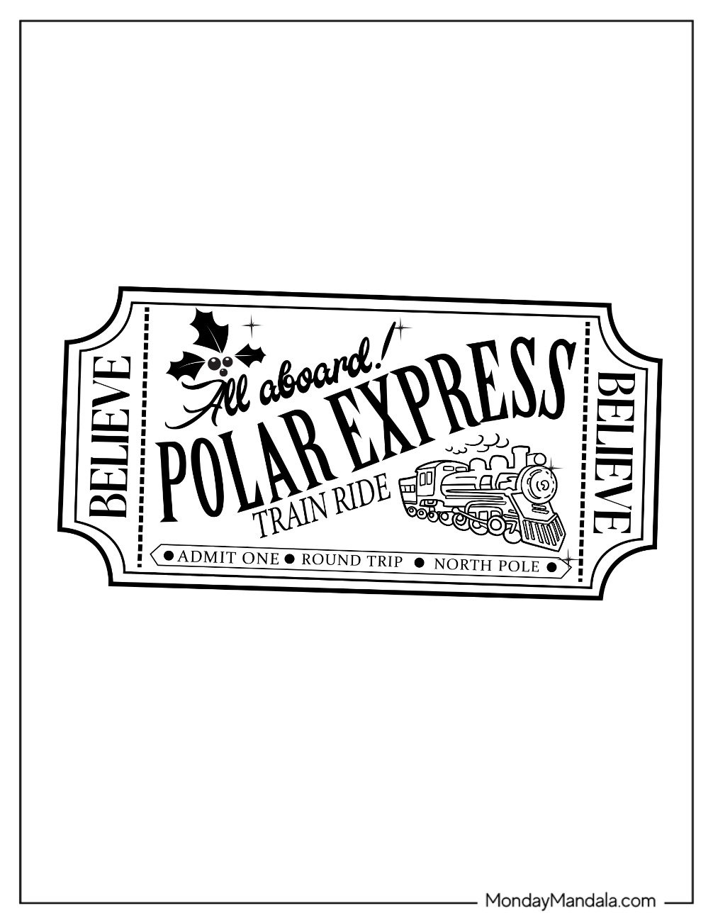 polar express coloring sheets