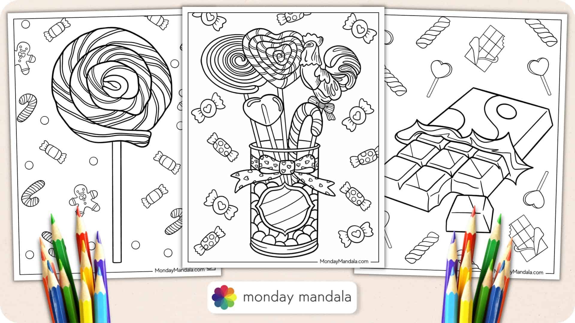 24 Candy Coloring Pages Free PDF Printables 