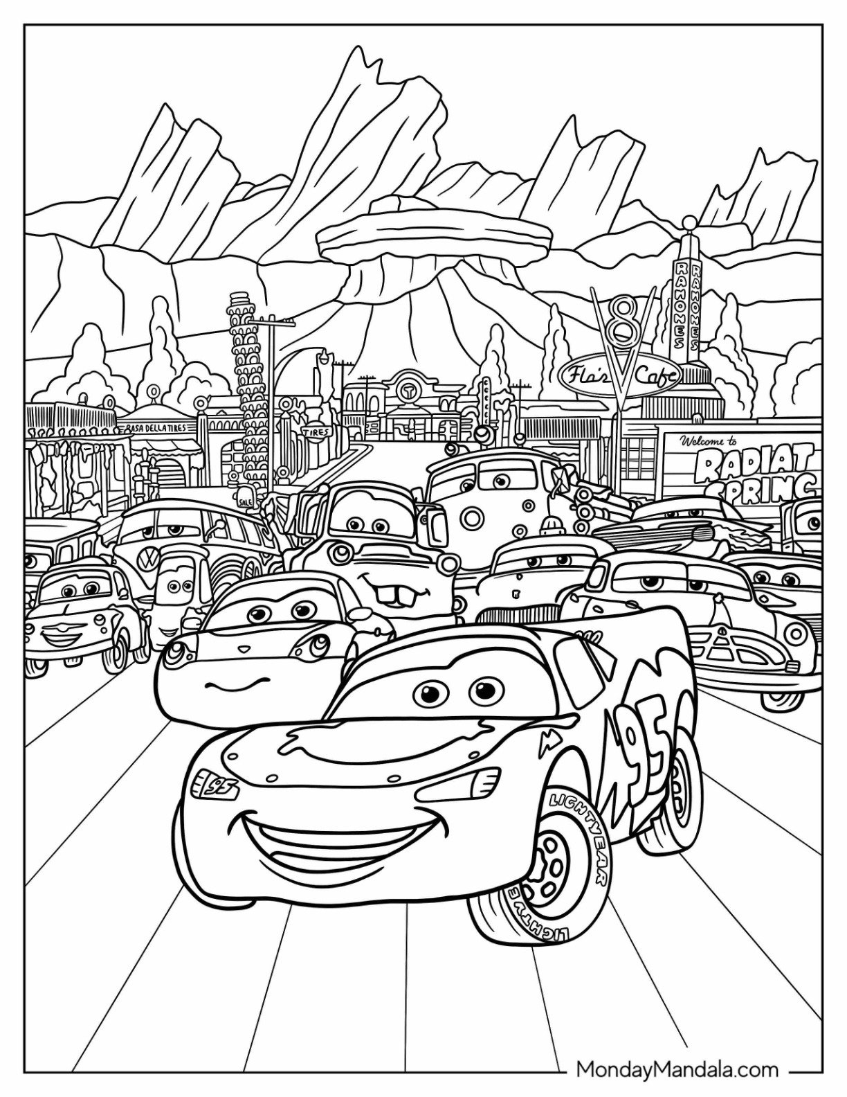 lightning mcqueen coloring page