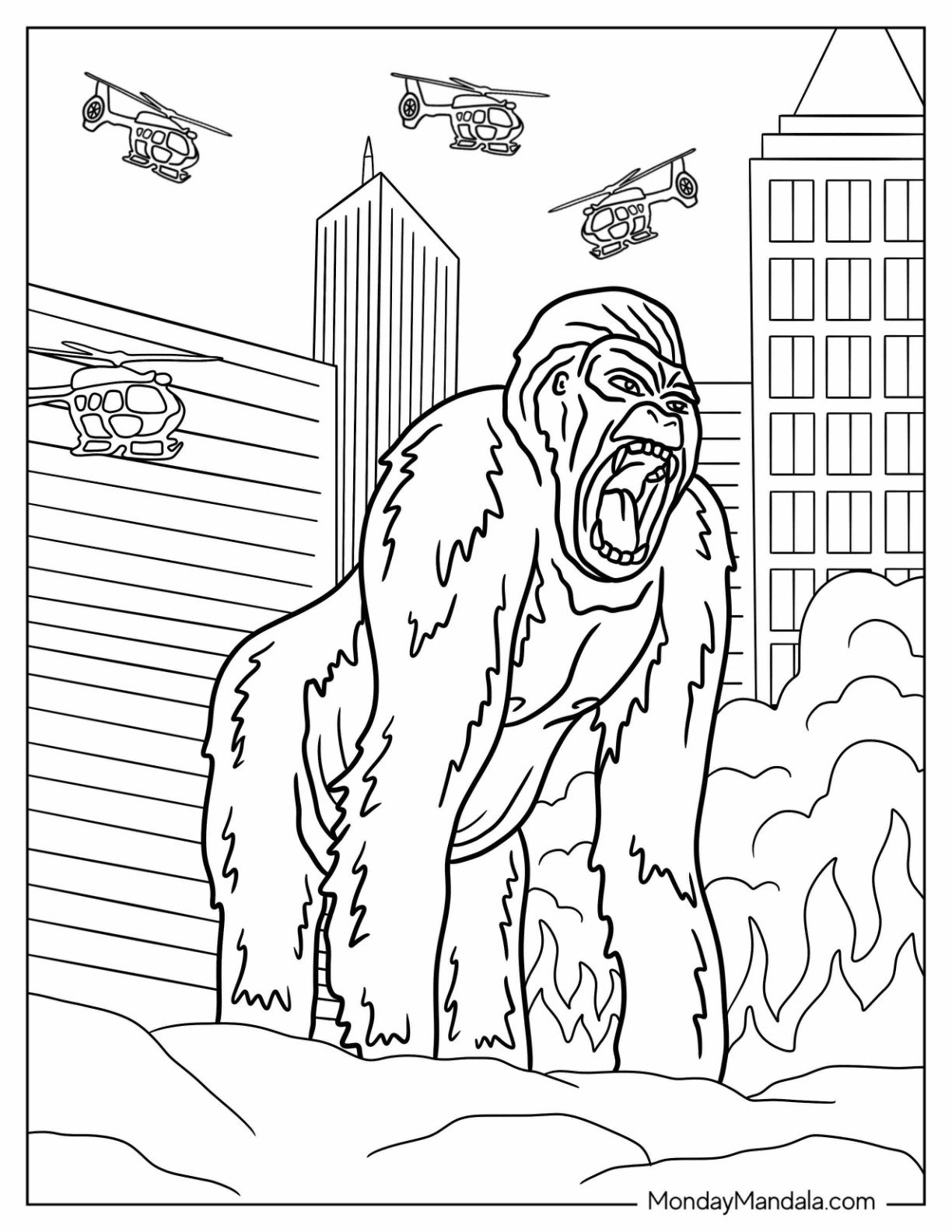 king kong coloring page