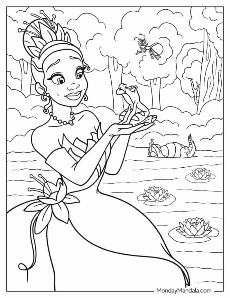 24 Princess The Frog Coloring Pages Free PDF Printables 