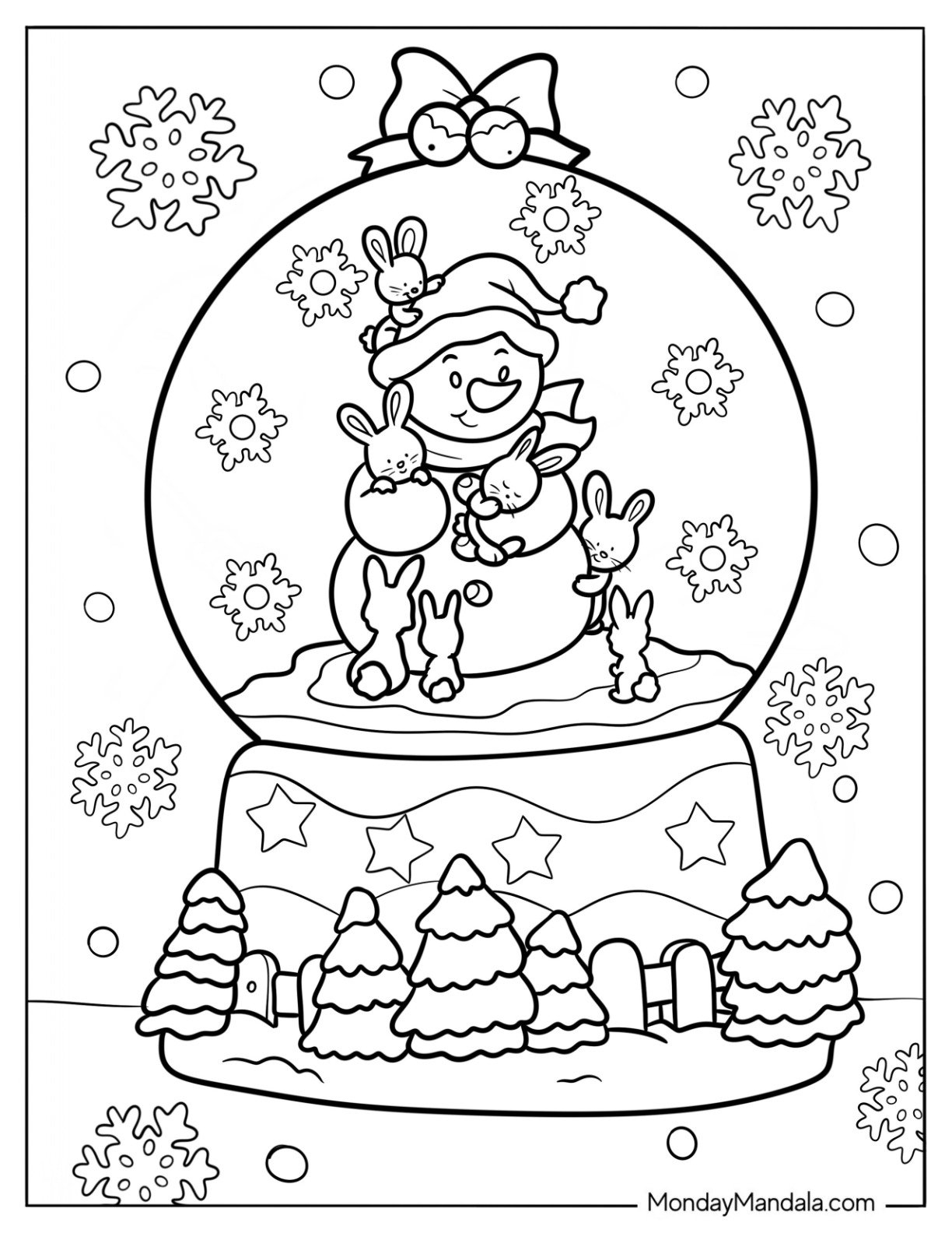 24 Snow Globe Coloring Pages Free PDF Printables 