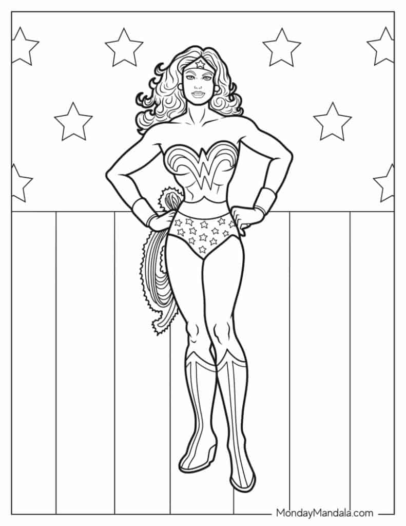 24 Wonder Woman Coloring Pages Free PDF Printables 