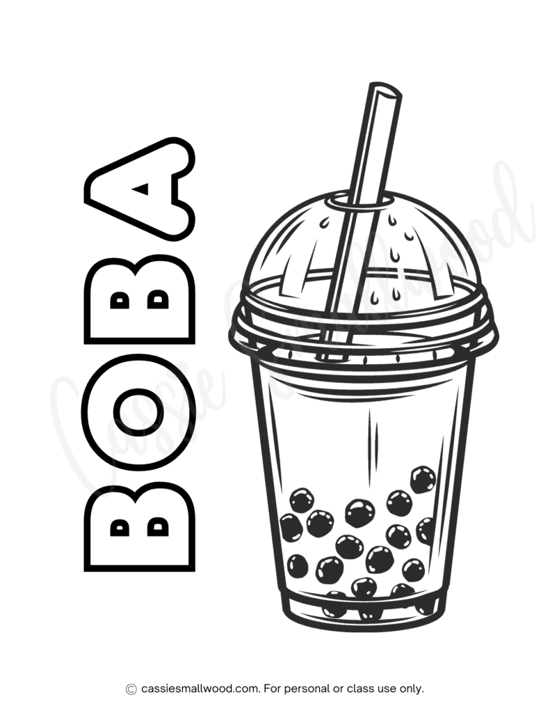 25 Cute Boba Tea Coloring Pages Free Printables Cassie Smallwood