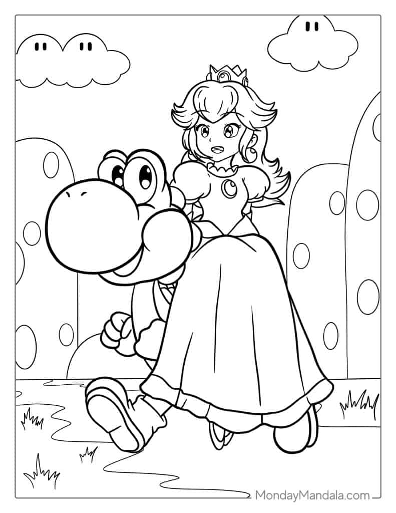 princess peach coloring sheets
