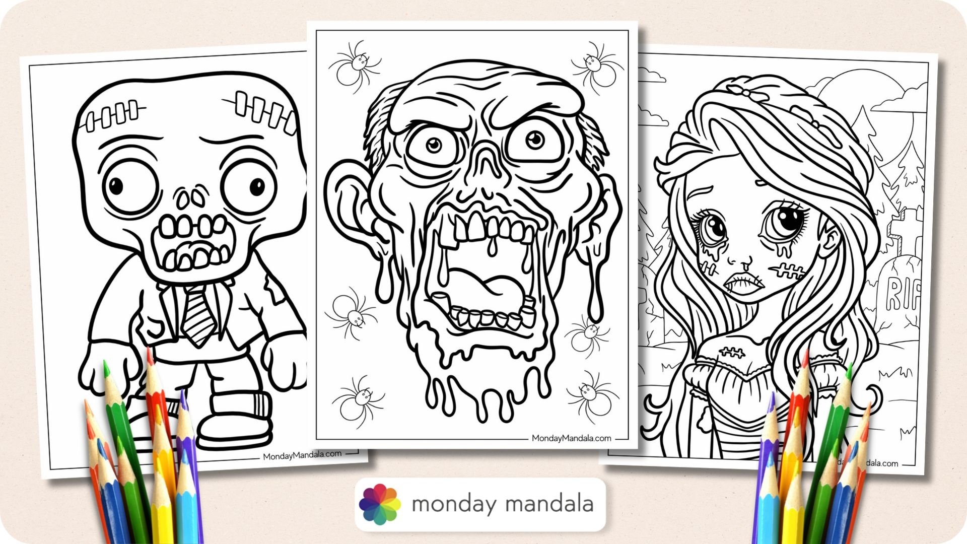 coloring pages of zombies