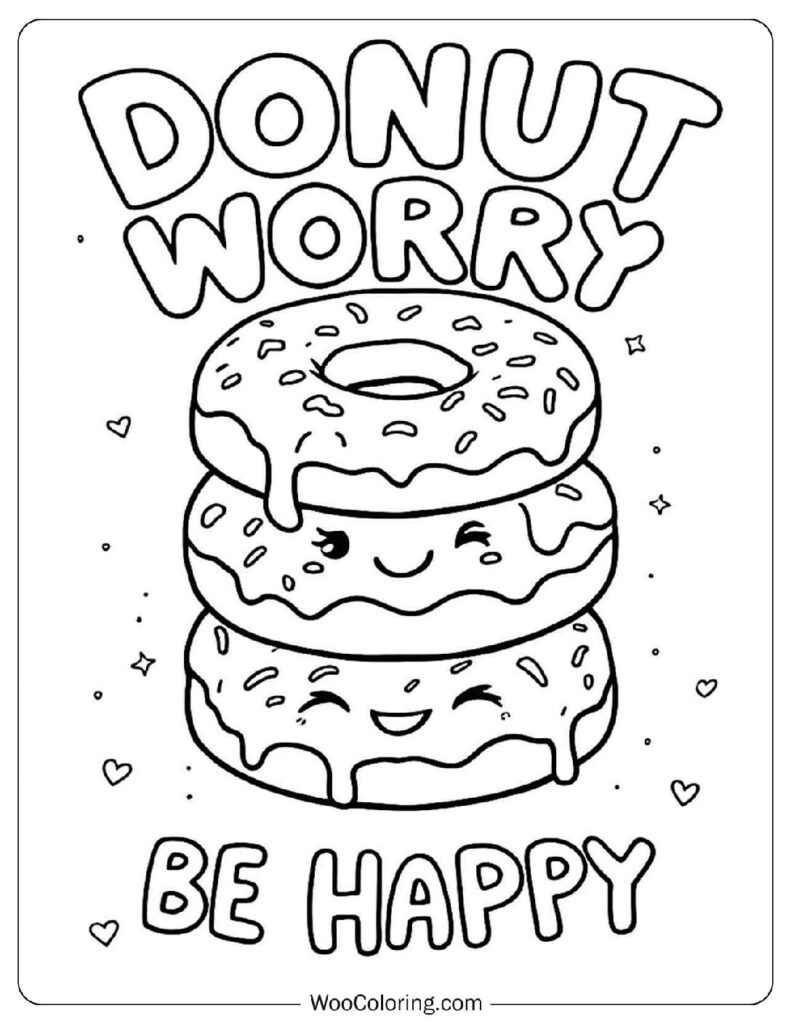 26 Donut Coloring Pages Free PDF To Print Woo Coloring